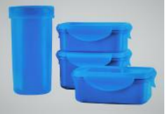 Food Gear 9401 (350H X 2, 470H X 1, 500H X 1) (1670 Ml) (Assorted) (4 Pc Set) (18 Set Pk)